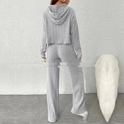 European And American Leisure Knitted Long-sleeve Suit