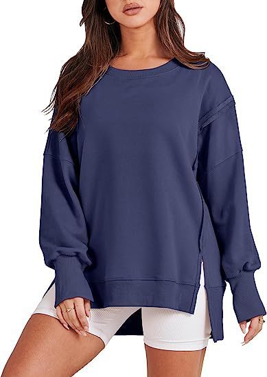 Solide übergroße Sweatshirt Rundhals Langarm Pullover Hoodies Tops Mode Herbst Frauen Kleidung Winter