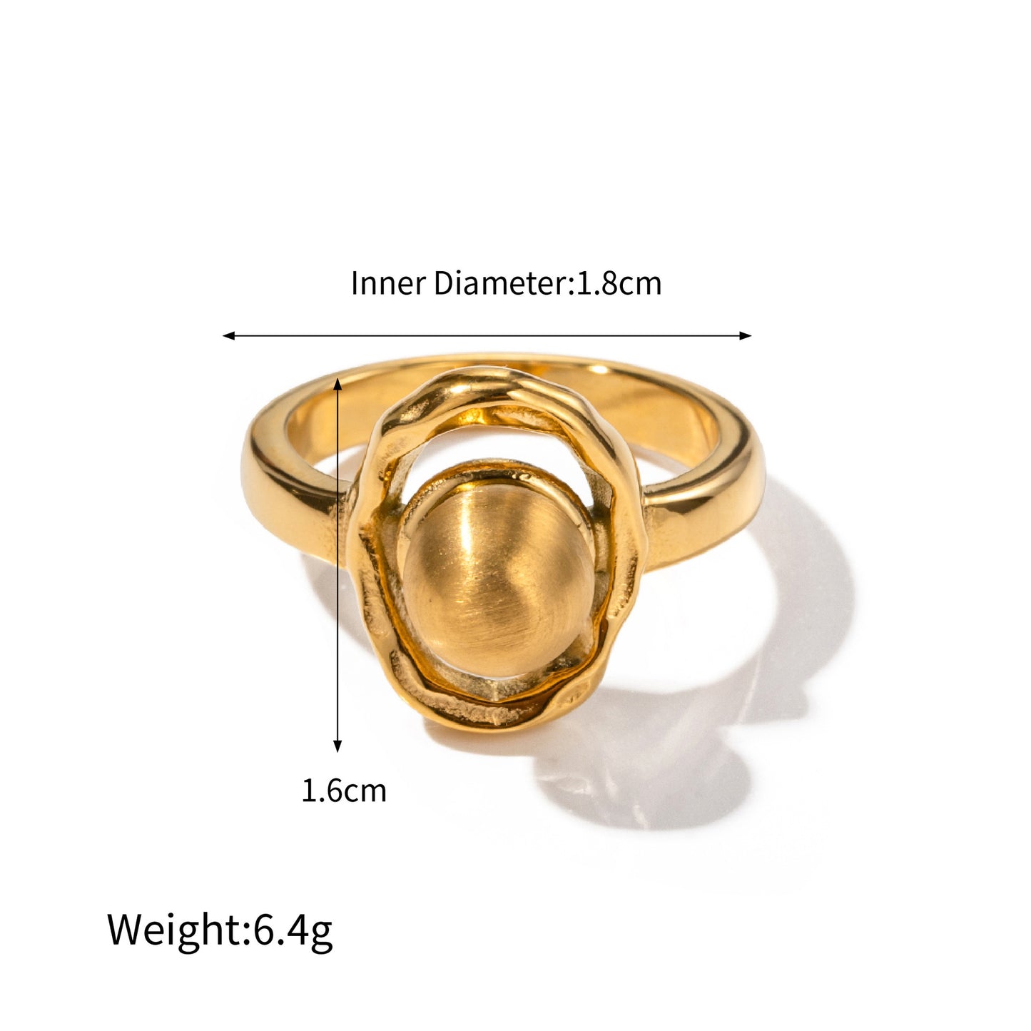 18K gold noble and elegant versatile ring inlaid with pearls