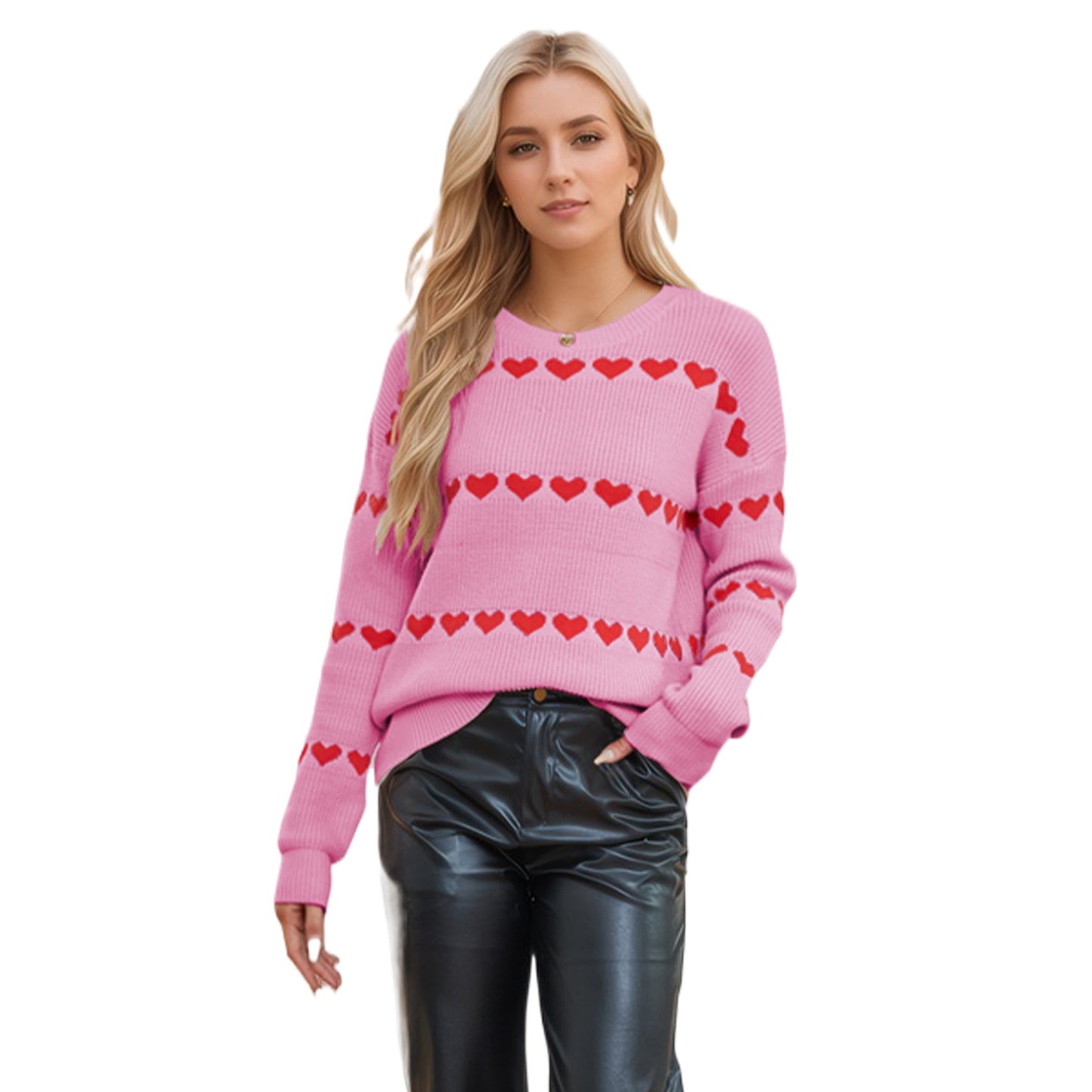 Valentinstag Liebe Pullover Damen Strickwaren