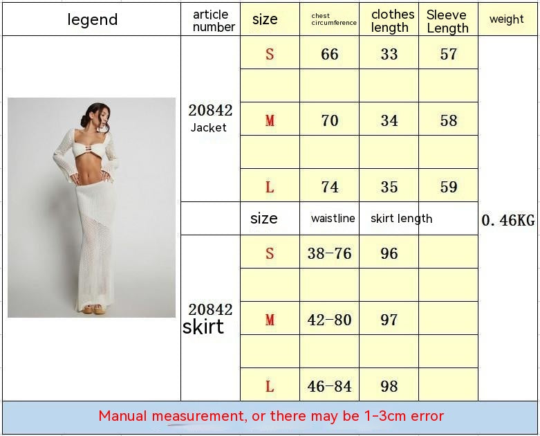 Summer Women's Lace-up Long Sleeve Narrow Casual Knitted Dress Suit