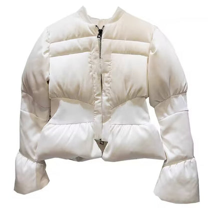 Manteau bouffant à manches cloches de conception spéciale de Fried Street hiver nouvelle taille amincissante veste rembourrée en coton décontractée polyvalente