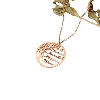 Collier éolien rond et creux avec arbre de vie personnalisable, design léger et luxueux, à la mode