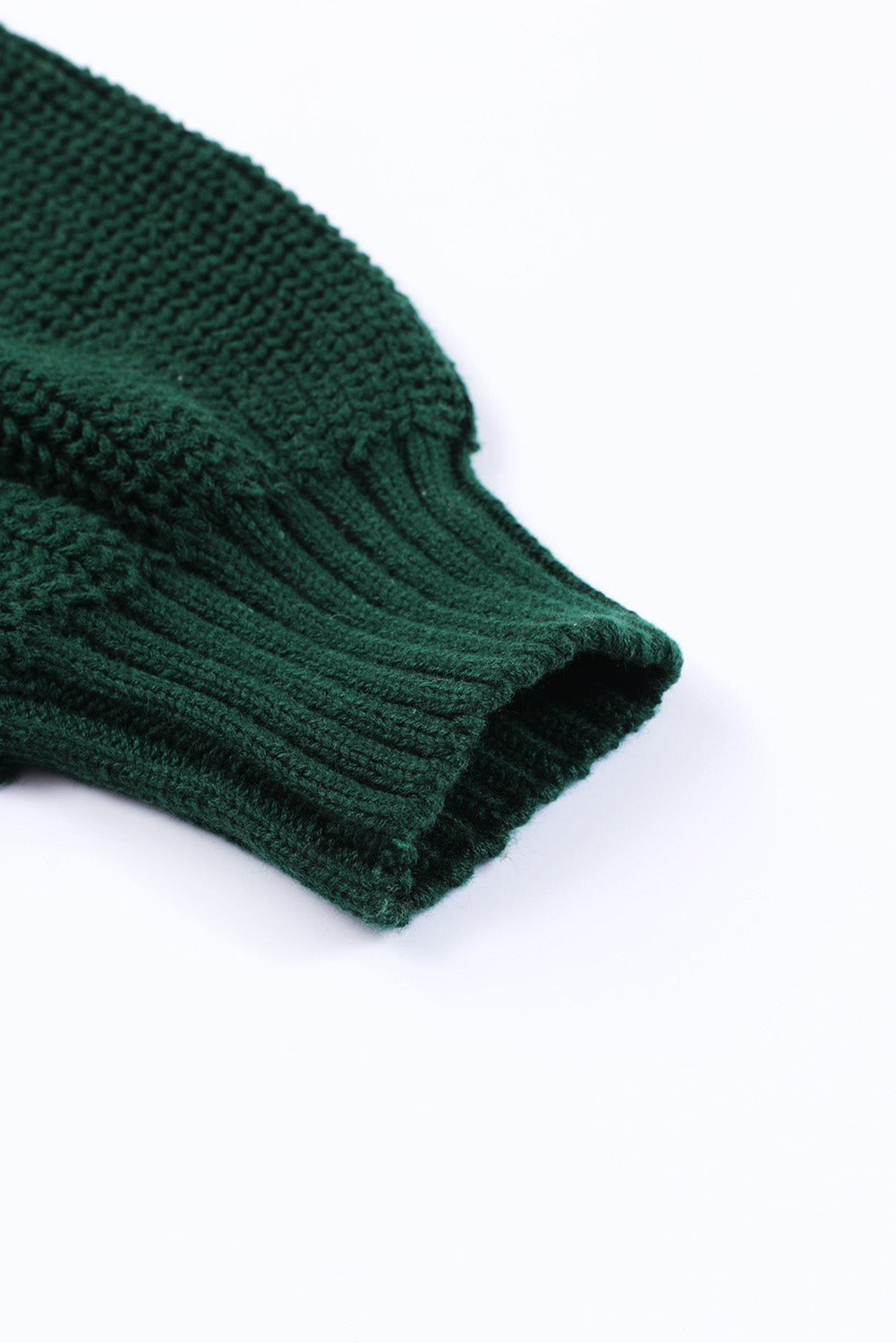 Grüner Juliette-Strickpullover mit Dew-Schulter