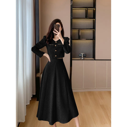 Chic Chanel-style Short Coat Skirt Adult Lady Like Woman High-grade Two-piece Suit