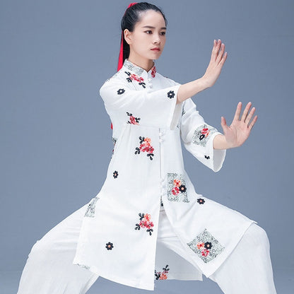 Costume Tai Ji pour femmes, haut de costume Tang rétro pour pratique des Arts martiaux chinois