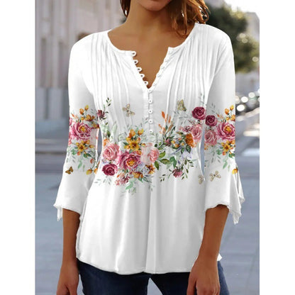 T-shirt imprimé floral pour femme