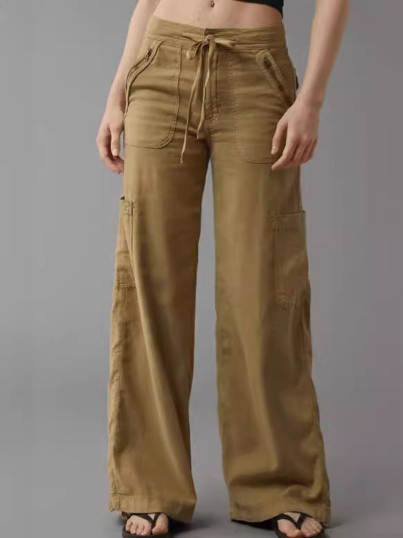 Pantalon droit à taille élastique pour femme