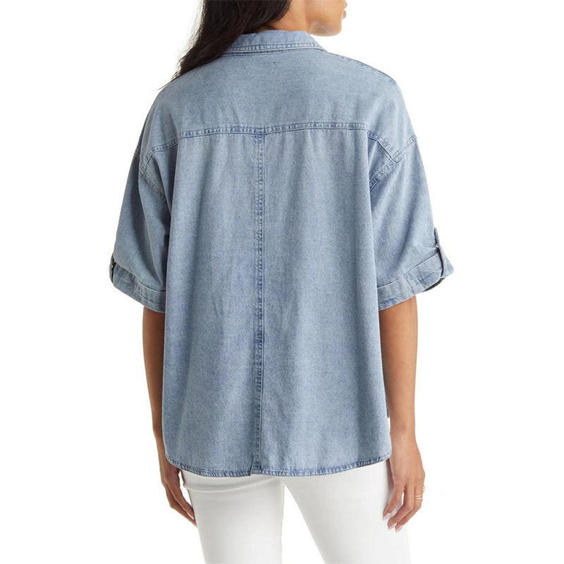 Women's Summer Loose Short Sleeves Shirt Do The Old Cowboy Shirt