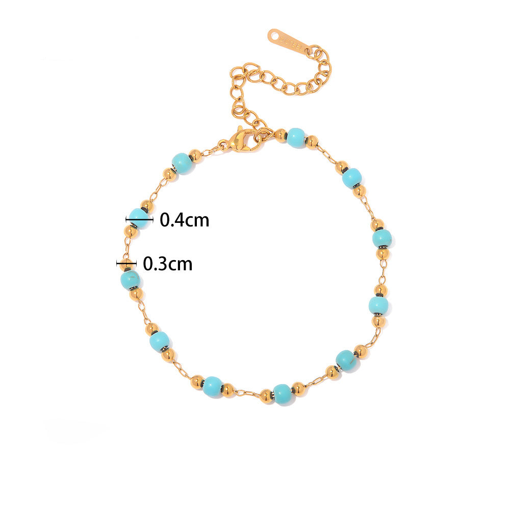 18K Gold Exquisite Fashion Turquoise Versatile Bracelet