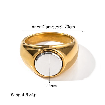 18K gold fashionable and luxurious round inlaid gemstone design ring