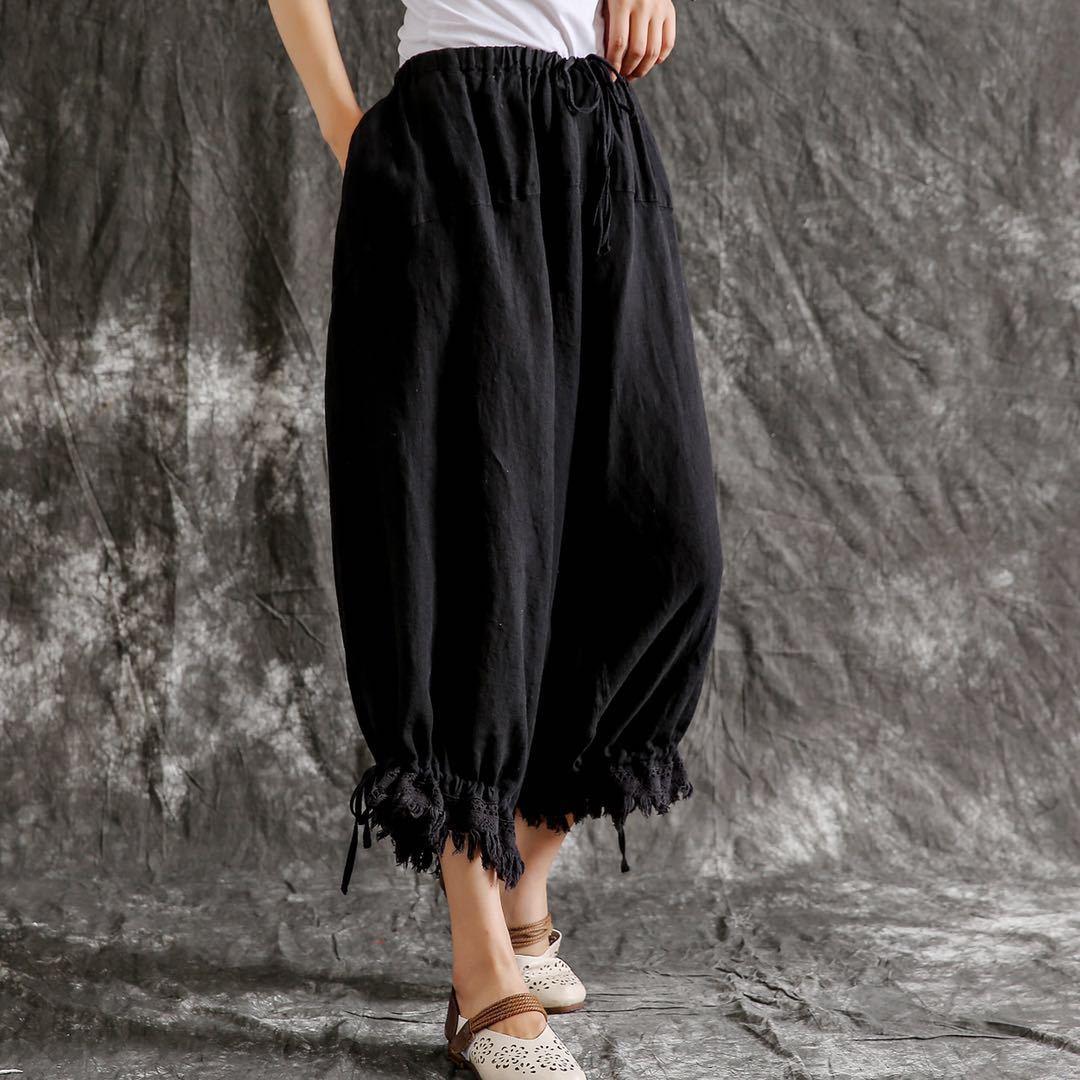 Women's Cotton And Linen Casual Pants Loose Versatile Summer Thin Lantern Trousers