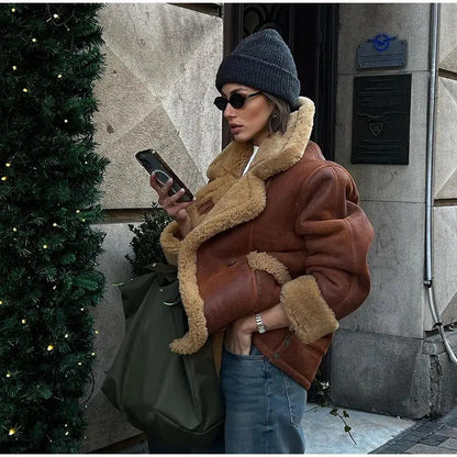 Women's Thickened Autumn And Winter Lamb Wool Warm Coat