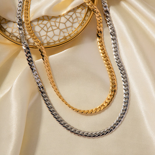 18K modische, vielseitige Halskette mit schlichtem Design