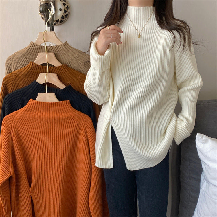 Autumn And Winter New Half Turtleneck Pullover