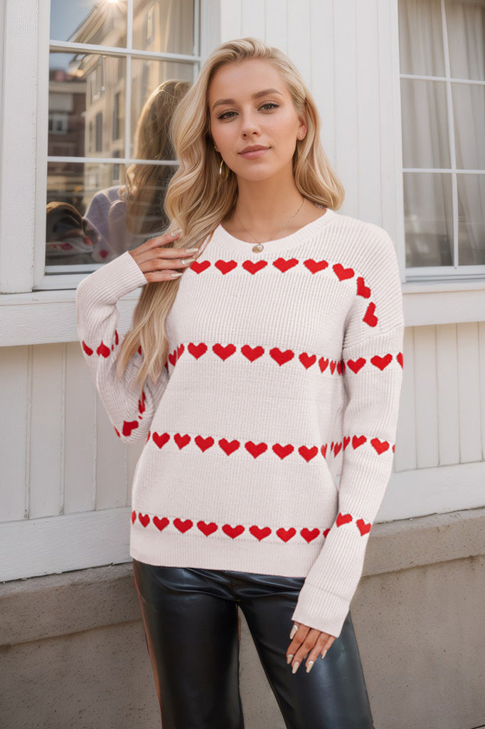 Valentinstag Liebe Pullover Damen Strickwaren