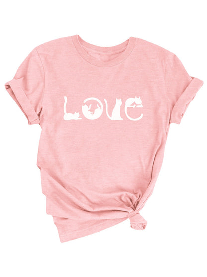 T-shirt à imprimé LOVE pour femme, Saint-Valentin, Amazon