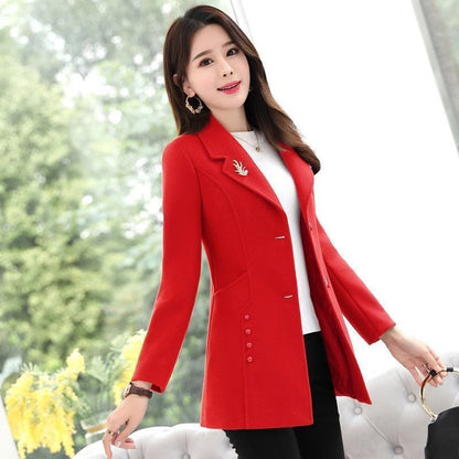 Woolen Coat Women's Short Slim Fit Slimming