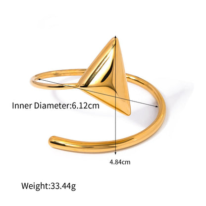 18k gold light luxury high-end triangle with coil design bracelet