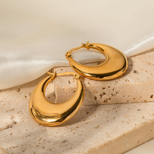 Boucles d'oreilles polyvalentes au design classique en forme de U en or 18 carats