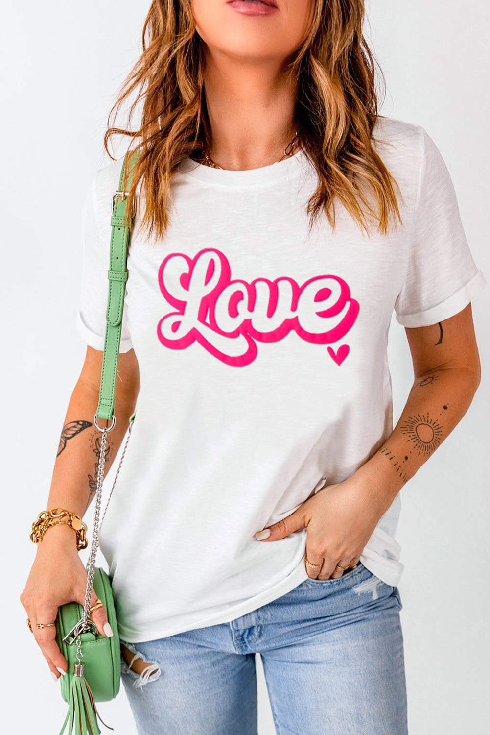 White Valentines Day Love Letter Graphic T-shirt