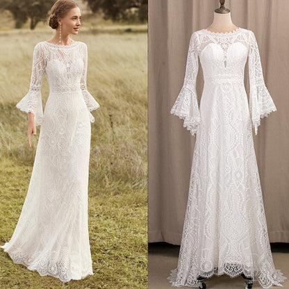 Robe de mariée à manches longues pour femmes