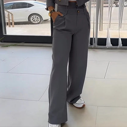 Suit Short Top Casual Pants Suit