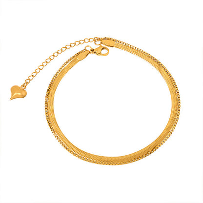 18K gold fashionable simple double-layered design versatile anklet