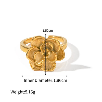 18K gold fashionable camellia design ring