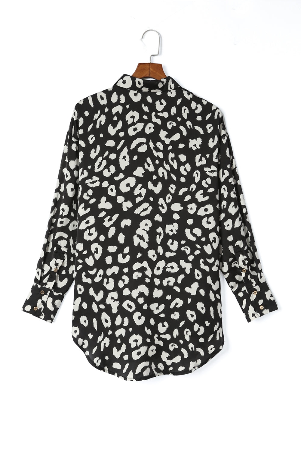 Black Leopard Print Tunic Shirt