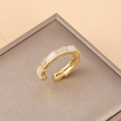 Light luxury zircon open ring