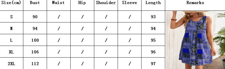 Robe imprimée sans manches européenne et américaine