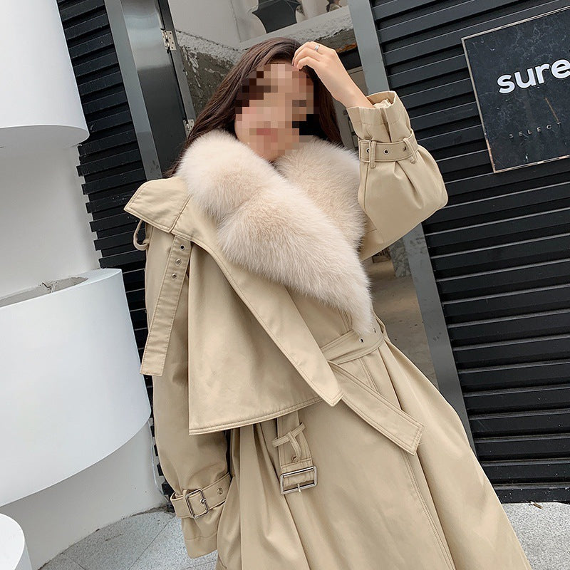 Pardessus de style trench détachable de longueur moyenne pour femmes