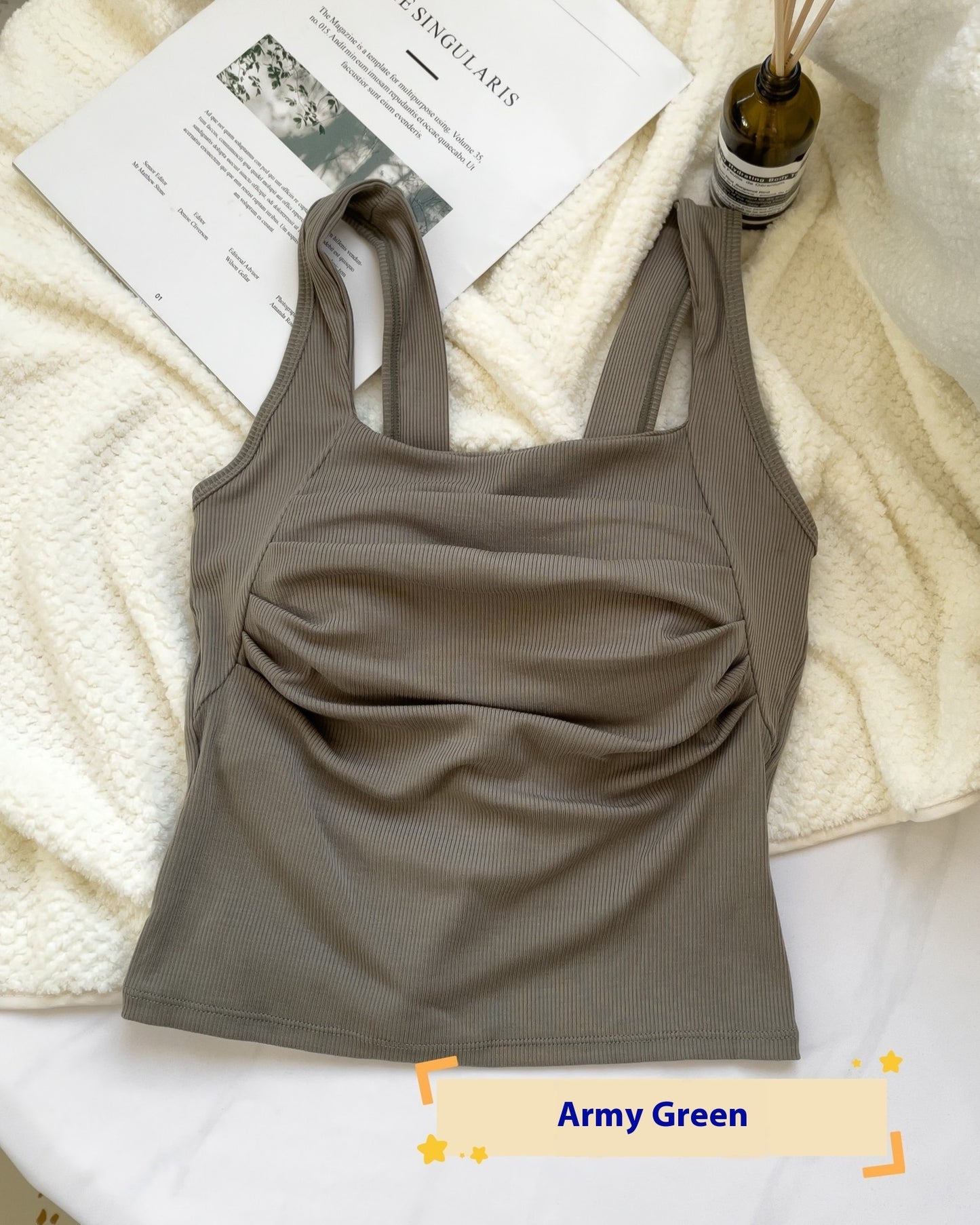 Camisole pour femme avec bretelles intérieures et coussinet de poitrine