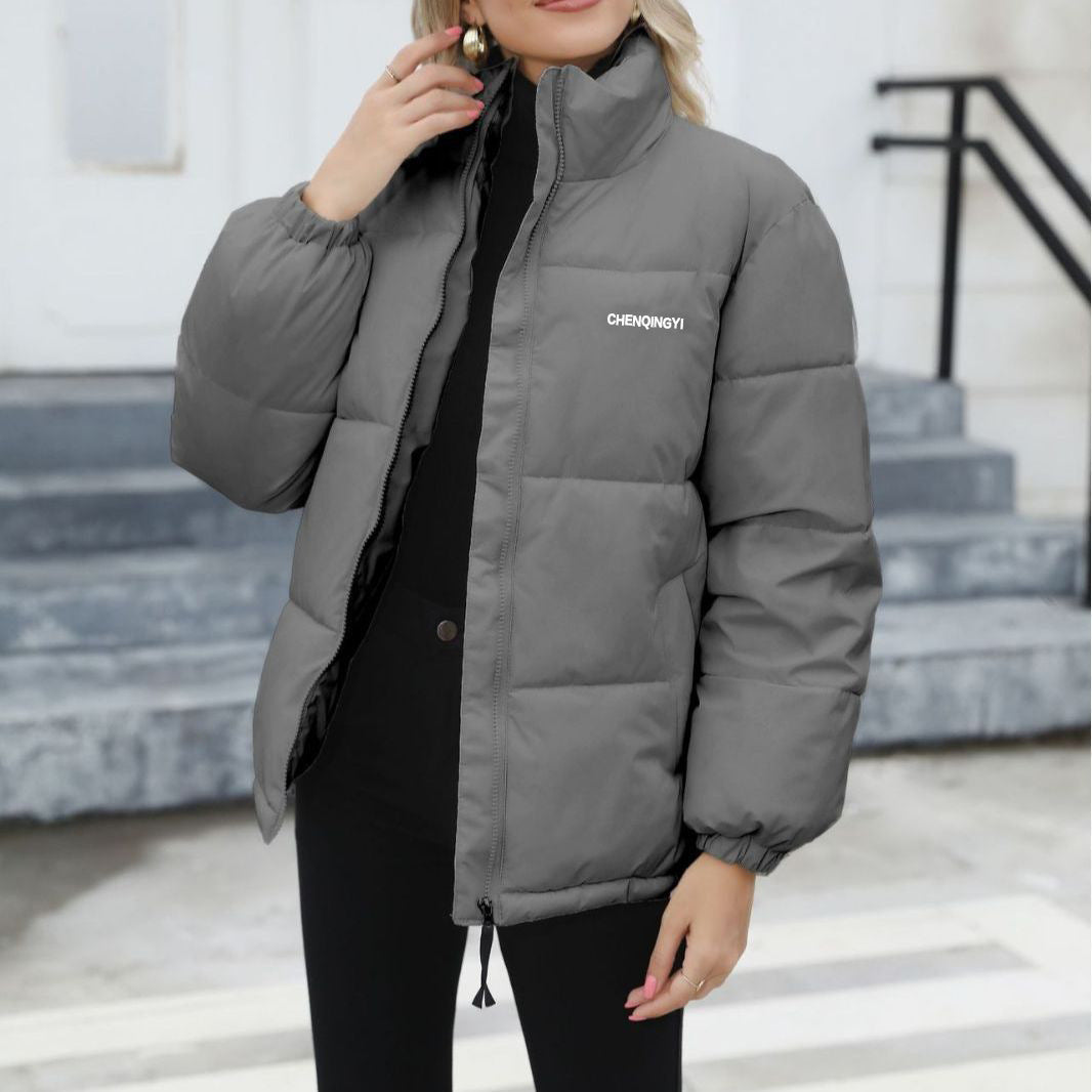 Manteau d'hiver décontracté coupe-vent en coton pour femme, veste chaude et épaisse, vêtements d'extérieur solides, assortis avec tout, hauts amples