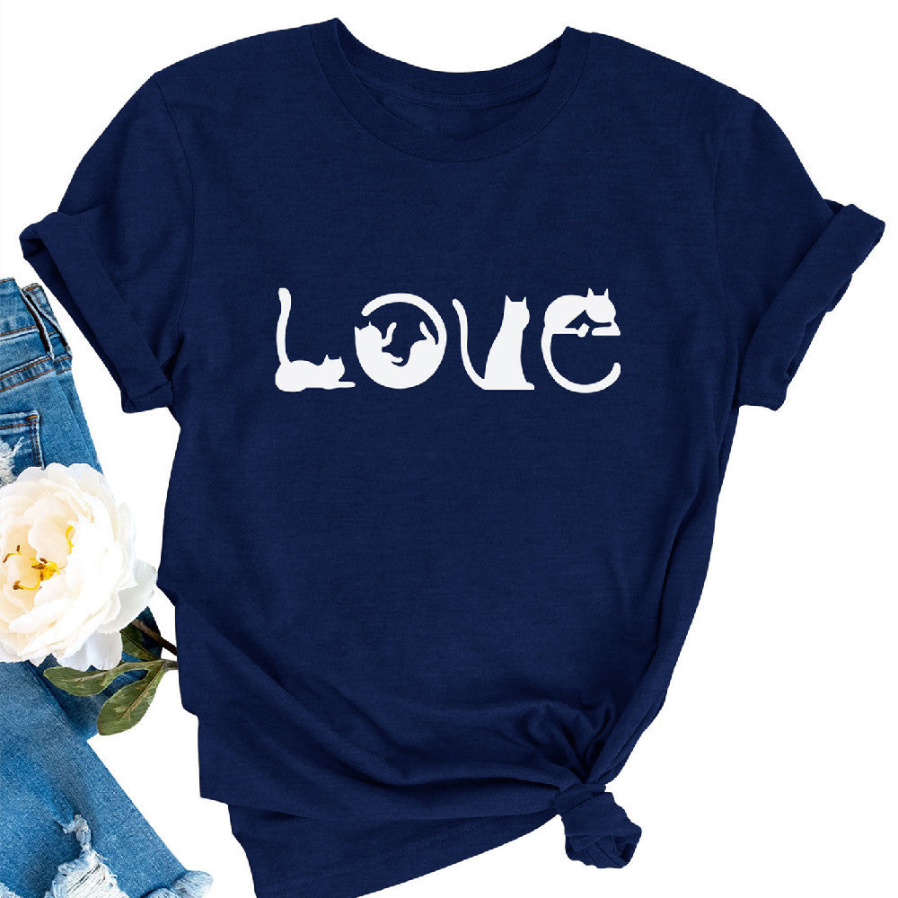 T-shirt à imprimé LOVE pour femme, Saint-Valentin, Amazon