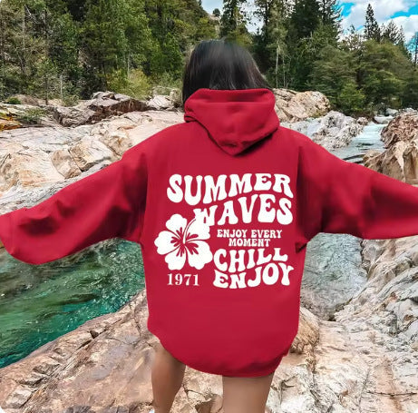 Pull à capuche avec lettres de mode européennes Hip Hop pour femmes