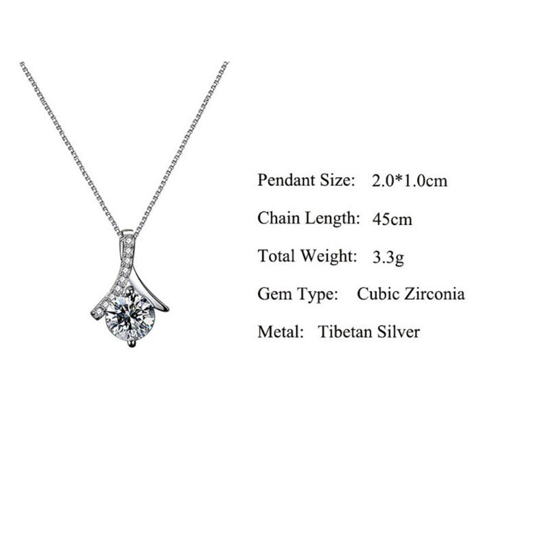 Collier pendentif en forme de diamant à chevrons délicat, coffret cadeau pour votre âme sœur