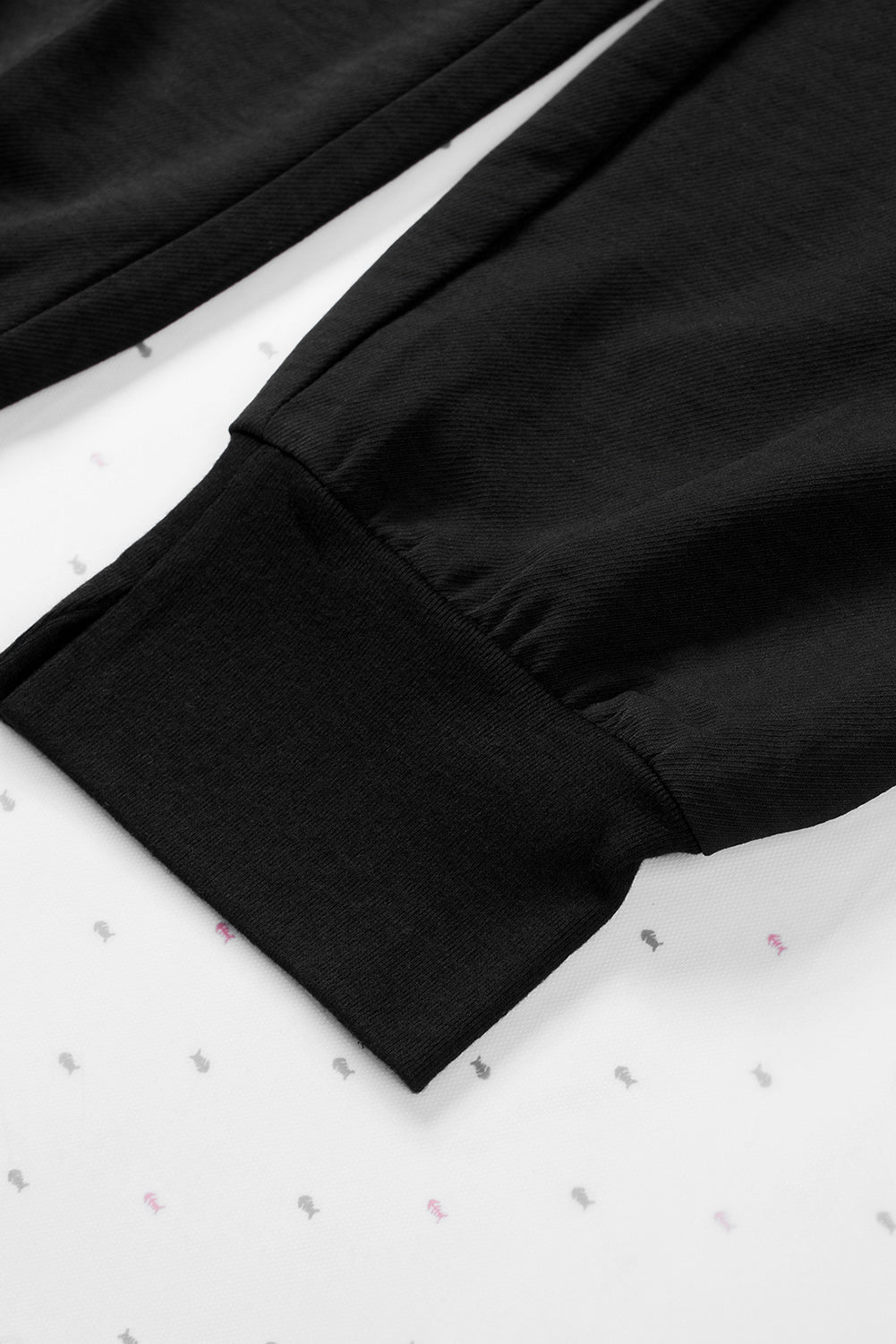 Pantalon de jogging décontracté noir à taille élastique fuselée avec poches