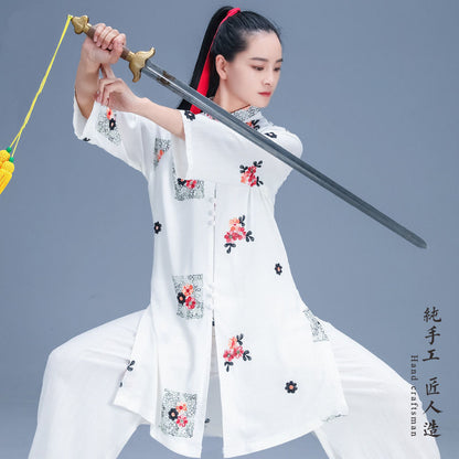 Costume Tai Ji pour femmes, haut de costume Tang rétro pour pratique des Arts martiaux chinois