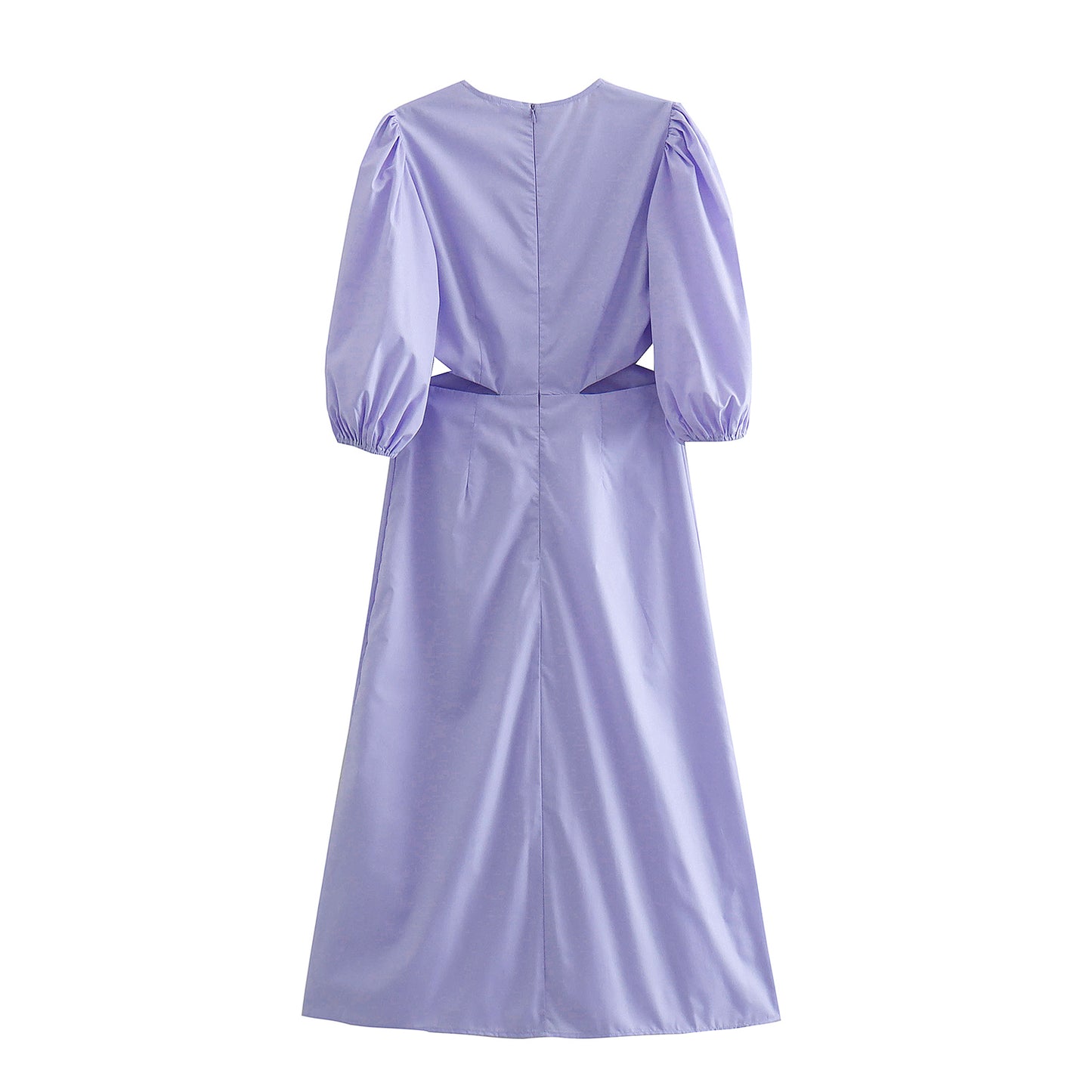 Early Spring Vacation Purple Chest Bow Waist-Baring Dress