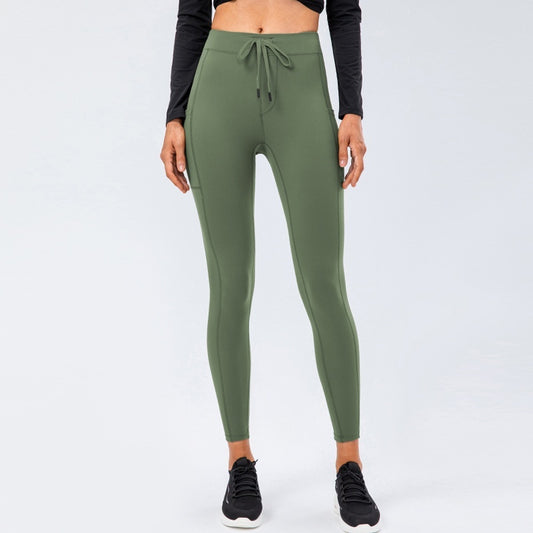 Pantalon de yoga à cordon de serrage brossé double face pour femme