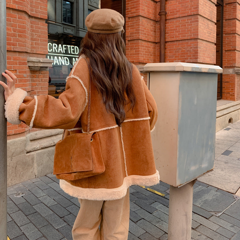 Manteau de fourrure rétro à la mode pour les femmes