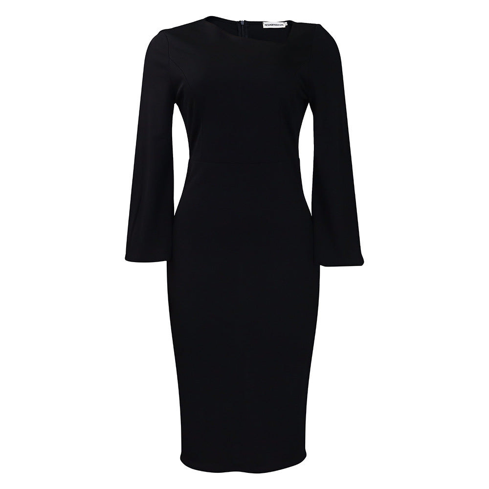 Women's Fashion Personality Diagonal Collar Temperament Dress