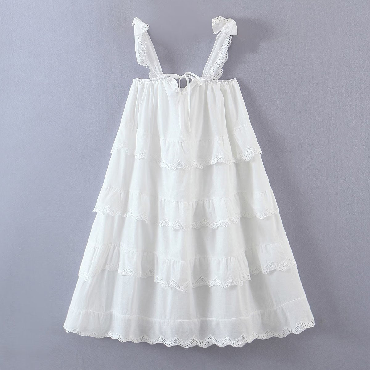 French Layered Lace Tiered Dress Lace Stitching Suspender Summer Sweet Girl Dress Women