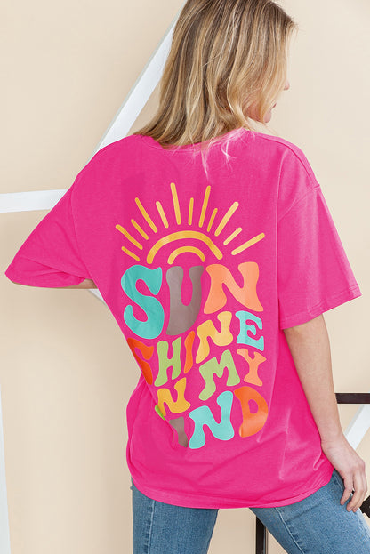 Mintgrünes SUNSHINE ON MY MIND T-Shirt mit Buchstaben-Print