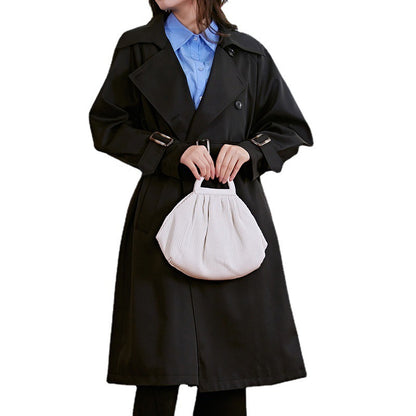 Trench-Coat classique rétro de Style britannique pour femmes, mi-long