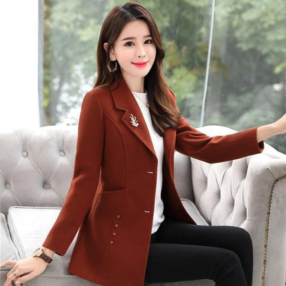 Woolen Coat Women's Short Slim Fit Slimming