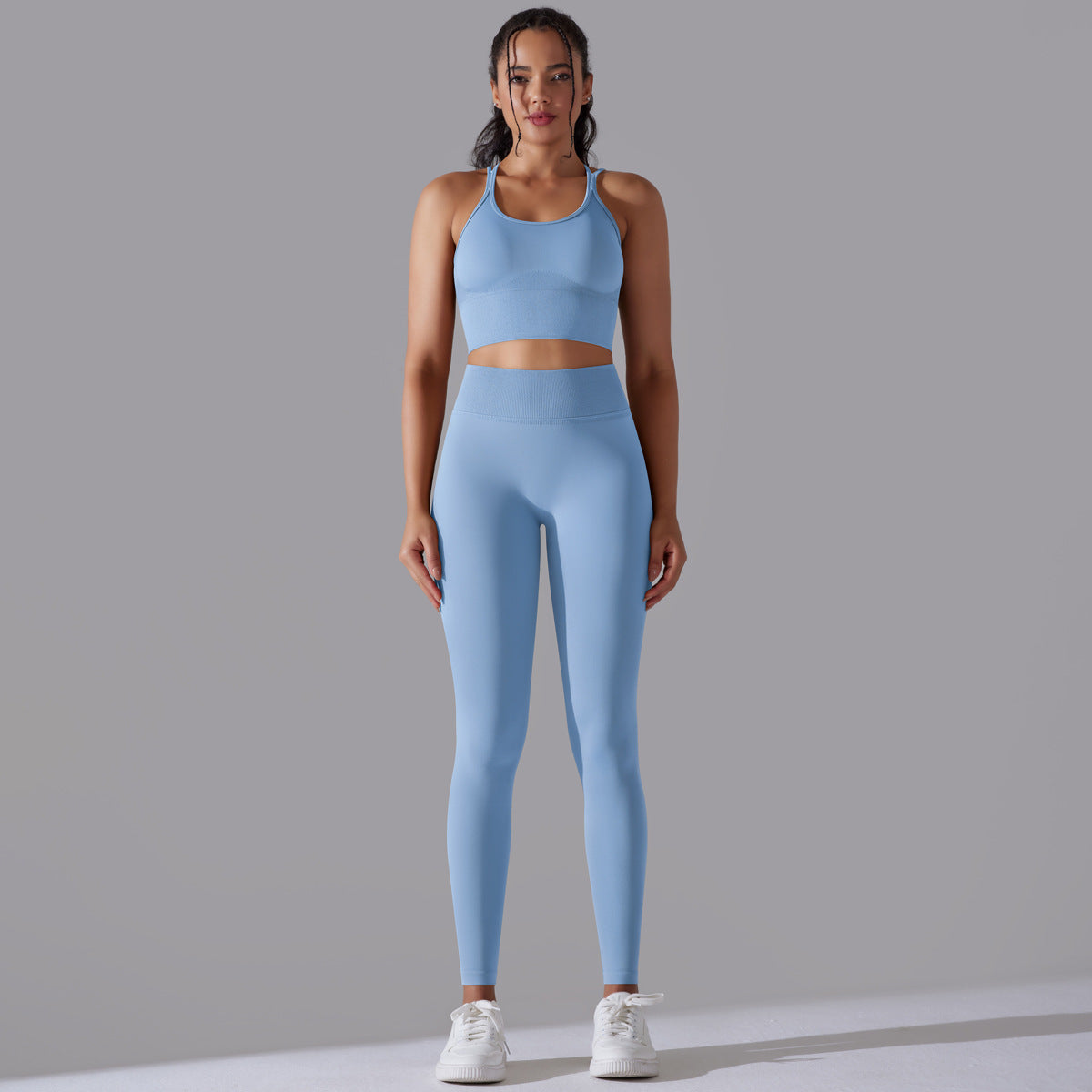 Seamless Knitted Tight High Waist Yoga Clothes Suit