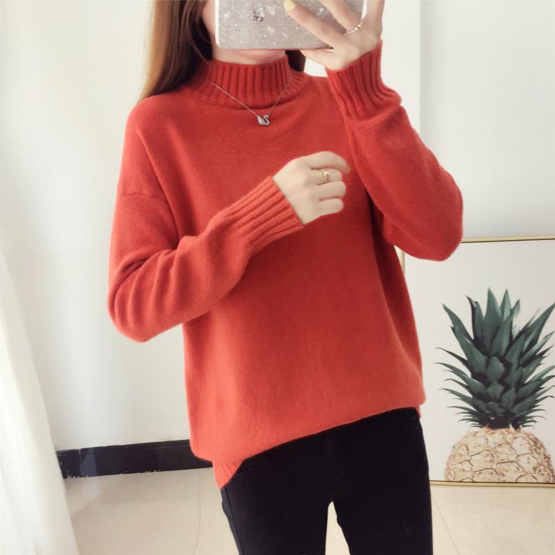 Pull col roulé blanc pour femme